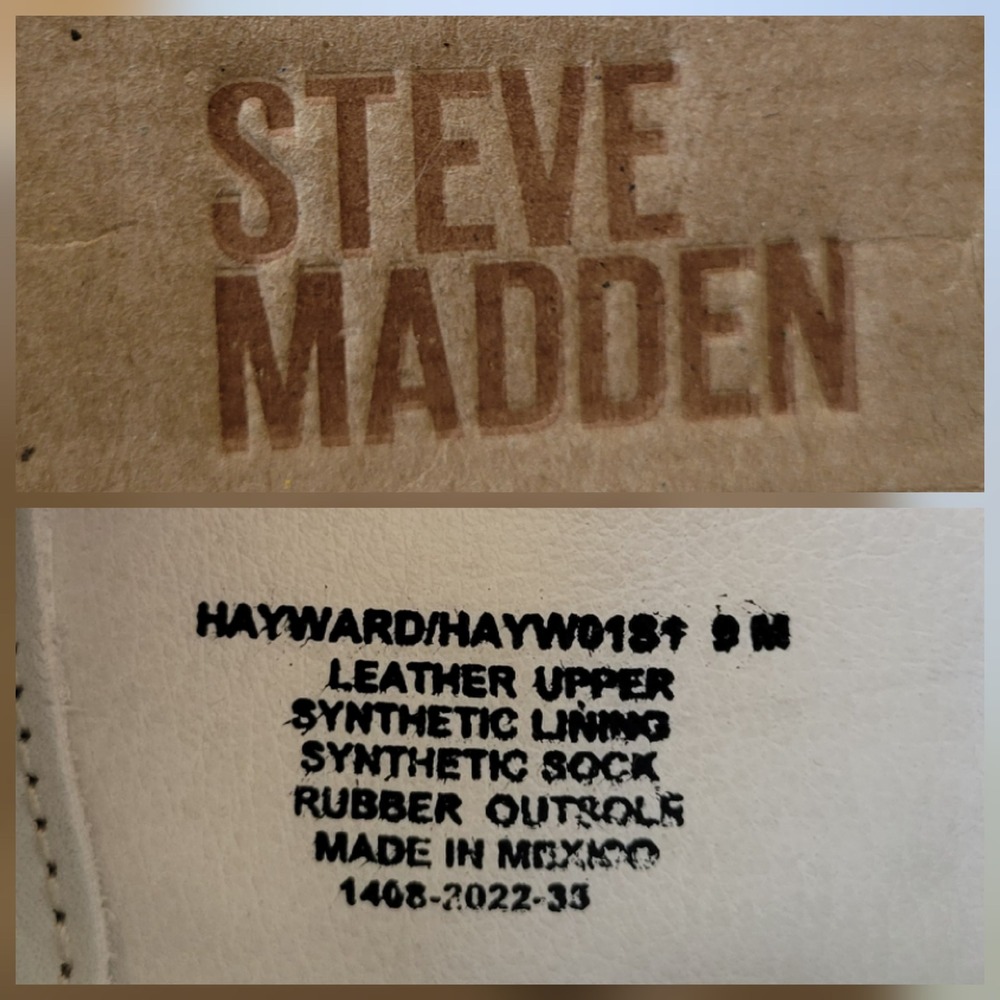 Steve Madden Hayward Western Boots 9M Ivory Knee High Cowgirl Minimalist Neutral - Picture 12 of 13